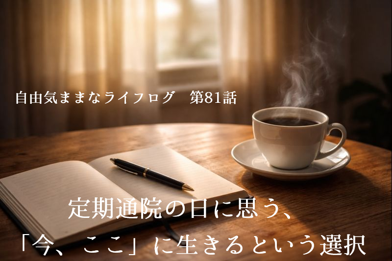 定期通院の日に「今、ここ」に生きることを考える朝のノートとコーヒー