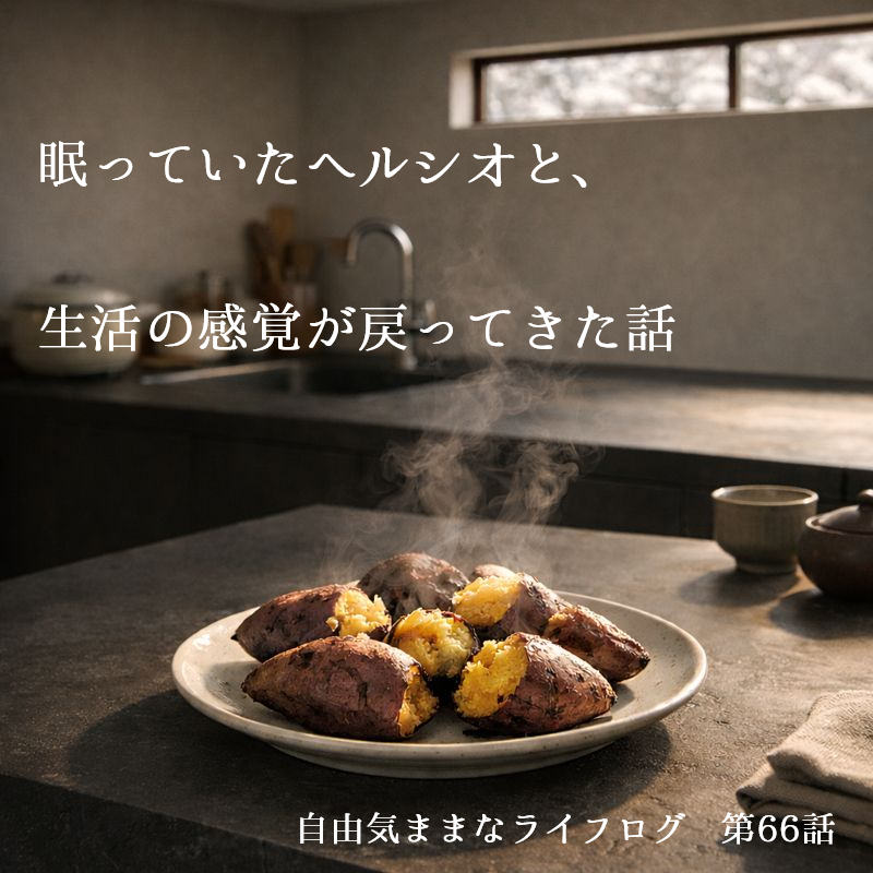 湯気の立つ焼き芋と静かなキッチン。眠っていたヘルシオと生活の感覚が戻ってきた瞬間