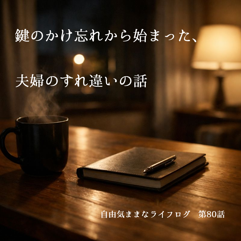玄関の鍵のかけ忘れをきっかけに生まれた、夫婦のすれ違いを静かに振り返る夜の情景