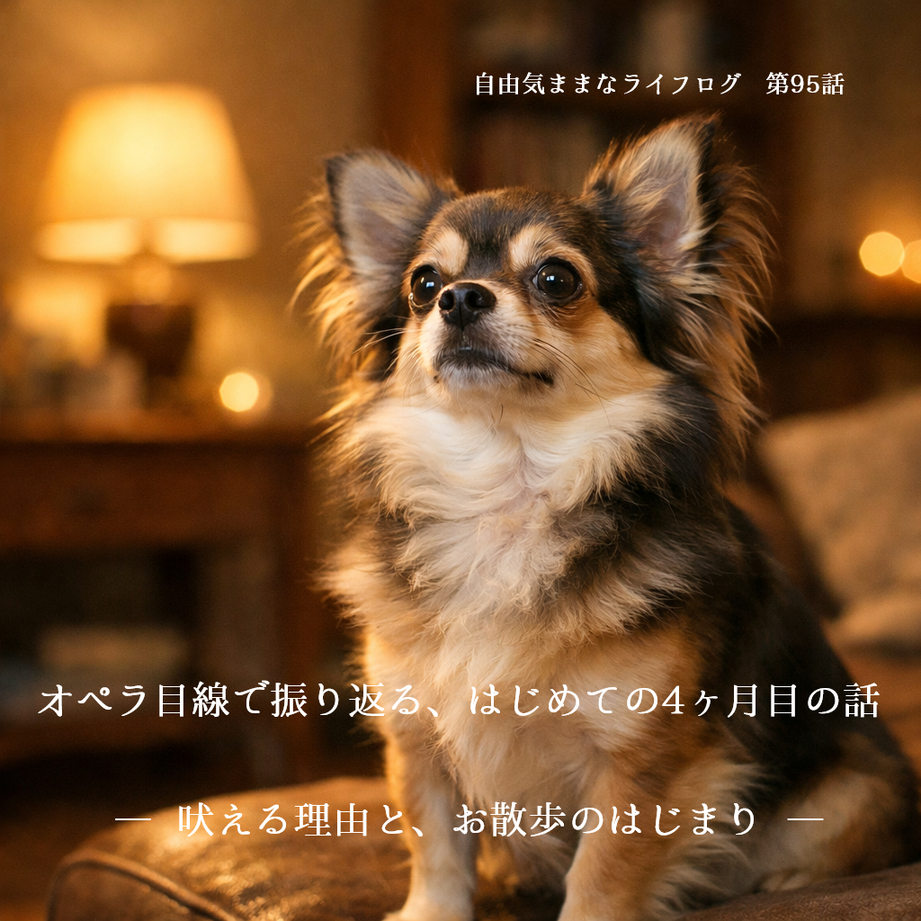 オペラ目線で振り返る、はじめての4ヶ月目。吠える理由とお散歩デビューを迎えたチワワの成長記録