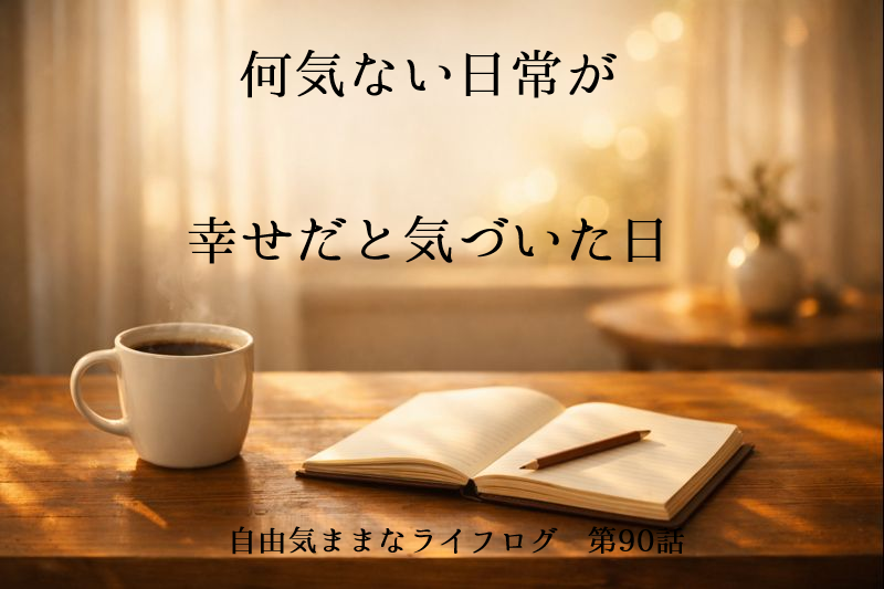 何気ない日常の幸せに気づいたことをテーマにした、第90話のアイキャッチ画像
