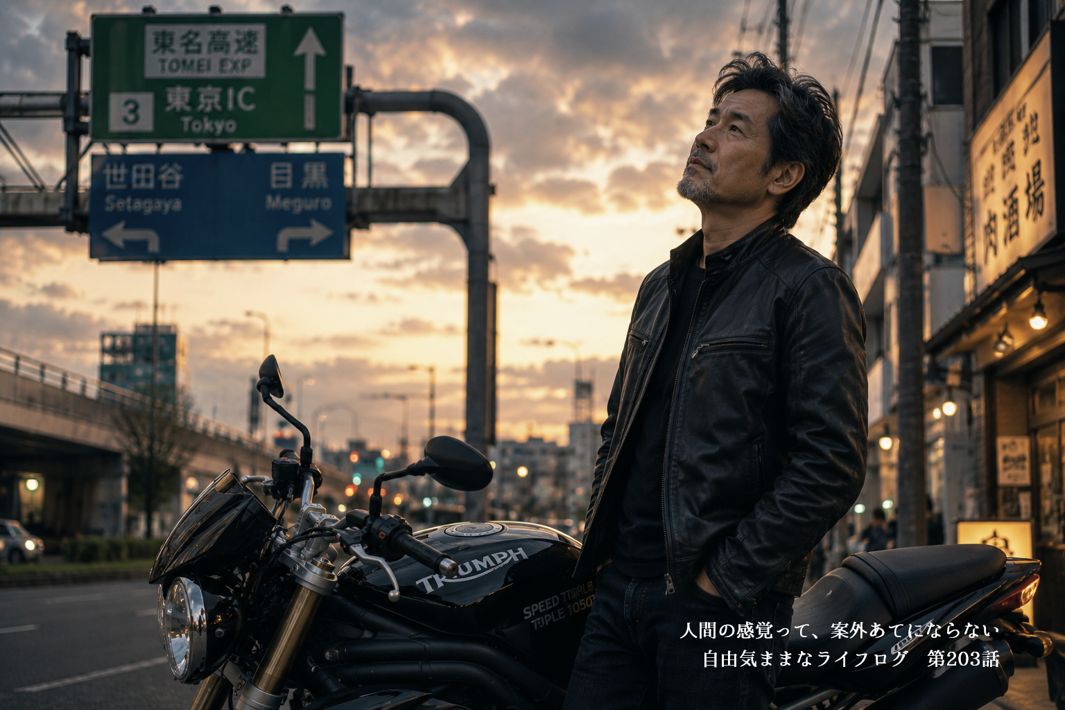 大型バイクを通じて時間や感覚について考える59歳男性