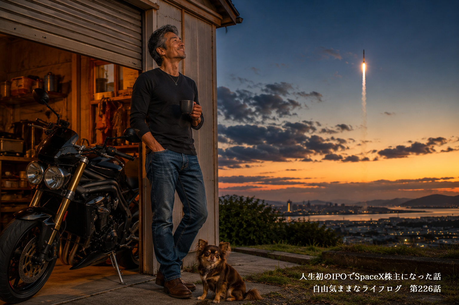 SpaceX株主となり未来への挑戦に思いを馳せる男性