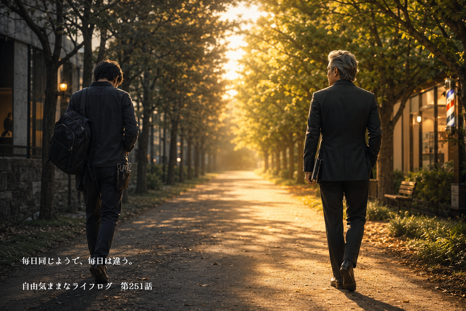 30代と59歳、それぞれの「必死」を象徴する人生の一本道