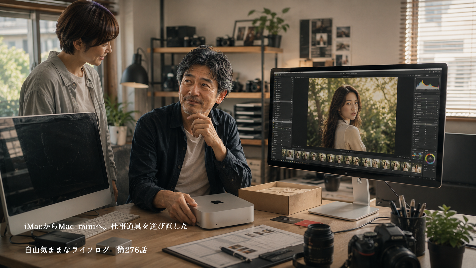 業務用iMacからMac mini M4 Proと31.5インチモニターへ買い替え、画像レタッチ環境を整える59歳の男性